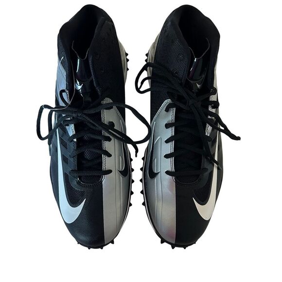 Nike Men's Vapor Pro Zoom Black & Silver Lace Up Track Football Size 13 NWOT - Picture 2 of 7